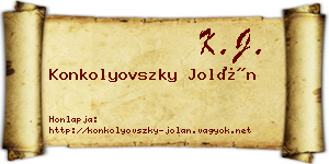 Konkolyovszky Jolán névjegykártya
